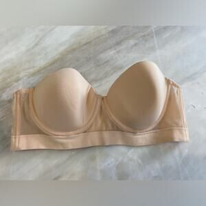 lively Seamless Tan nude underwire Strapless Bra sheer size 36b